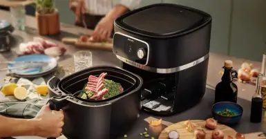 Nồi chiên không dầu không cần lật có gì khác so với với nồi chiên thông thường?