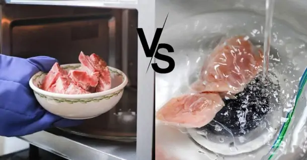 Có nên dùng lò vi sóng hay nước lạnh để rã đông thịt?