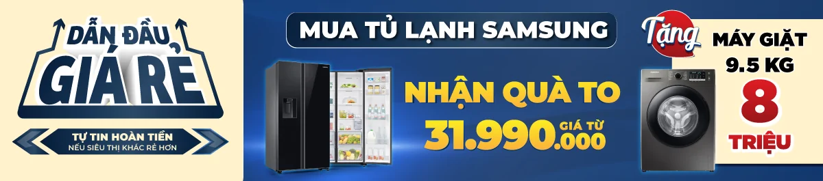 Tủ lạnh Samsung tặng máy giặt