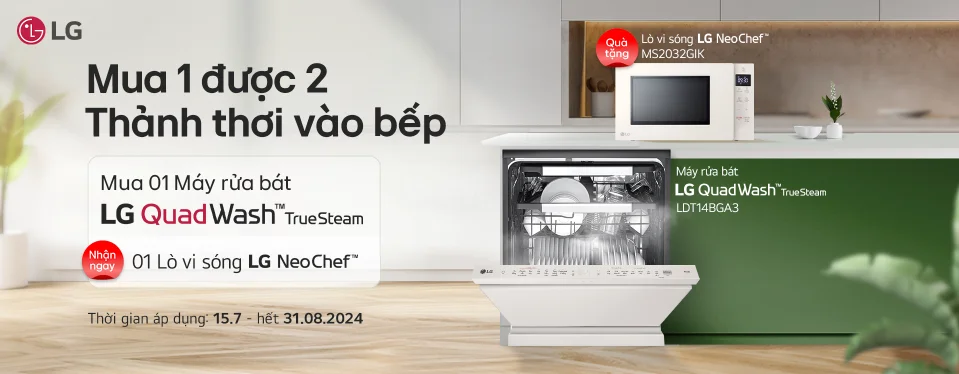 Mua máy rửa chén LG tặng lò vi sóng
