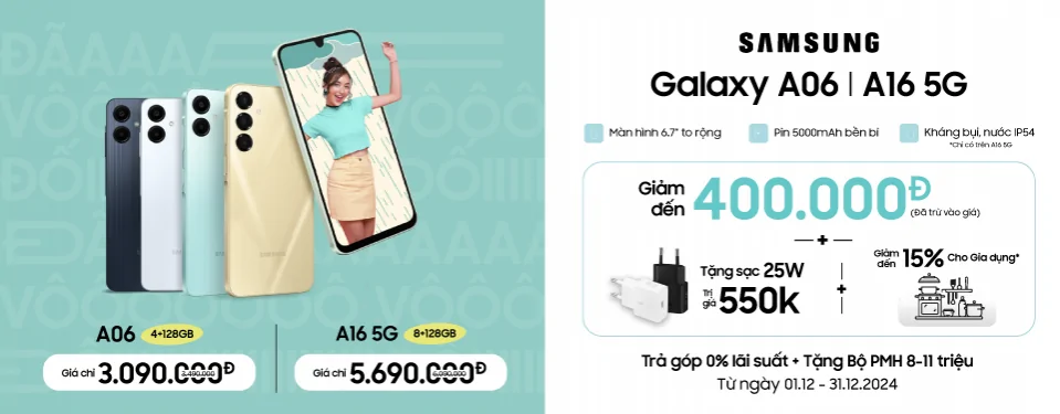 Samsung A06/A16 tung ưu đãi