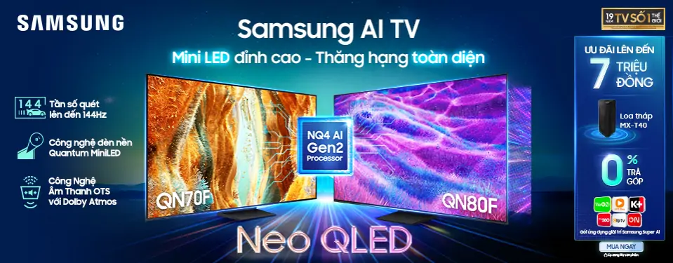 Samsung AI TV - Mini Led đỉnh cao - Thăng hạng toàn diện