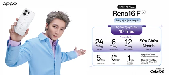 Đăng ký nhận thông tin OPPO Reno16 F 5G