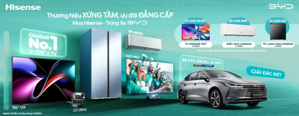 Mua Hisense - Trúng xe BYD