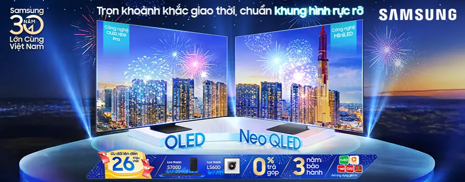 Tivi Samsung chuẩn khung hình rực rỡ
