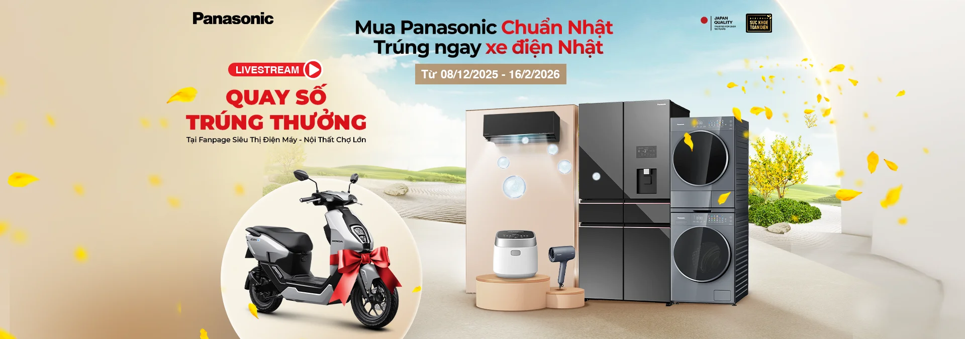 Header ldp mua panasonic trúng xe máy điện