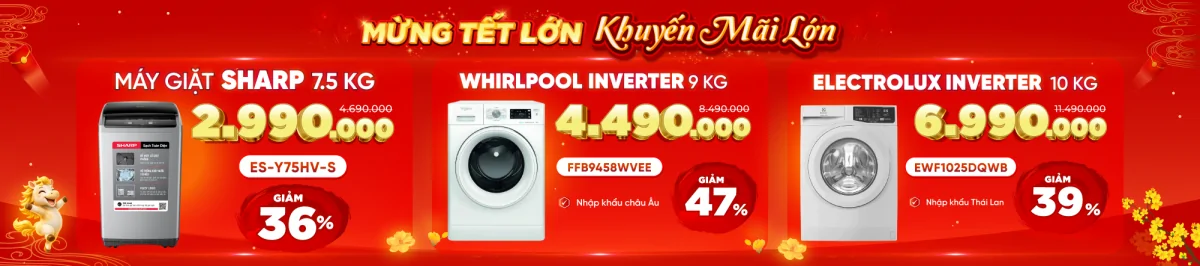 Máy giặt mừng Tết