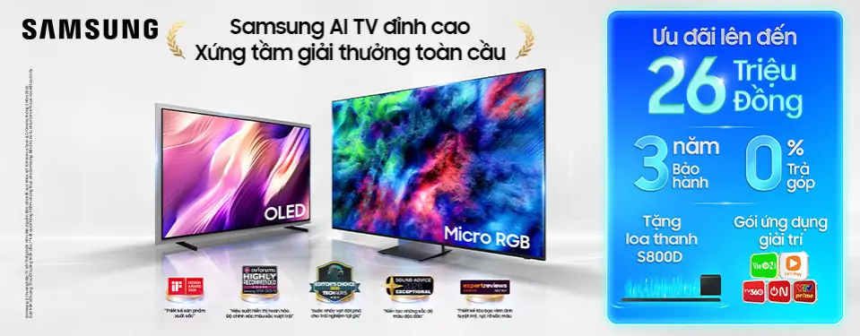 SAMSUNG Tivi AI đỉnh cao - Xứng tầm giải thưởng toàn cầu