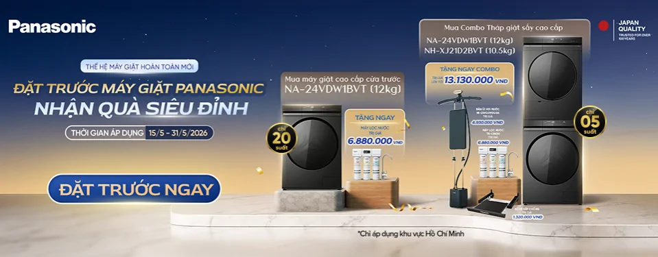 Đặt trước máy giặt PANASONIC - Nhận quà siêu đỉnh