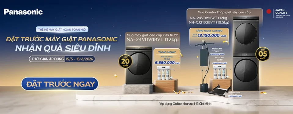 Đặt trước máy giặt PANASONIC - Nhận quà siêu đỉnh