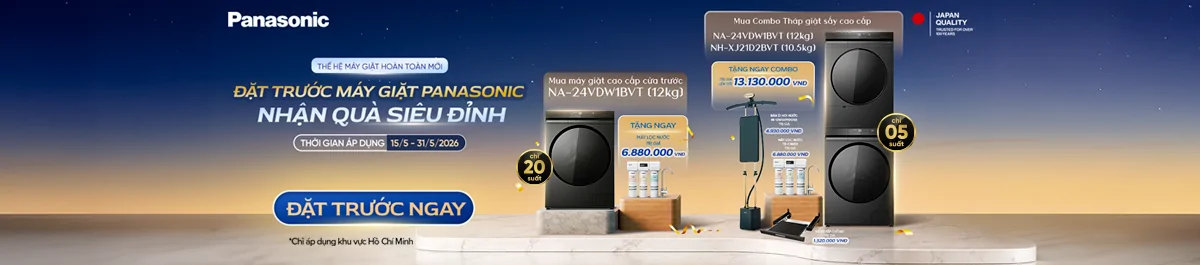 Đặt trước máy giặt PANASONIC - Nhận quà siêu đỉnh