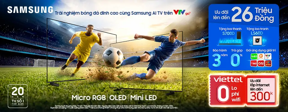 Trải nghiệm bóng đá đỉnh cao cùng SAMSUNG AI TV trên VTV Go