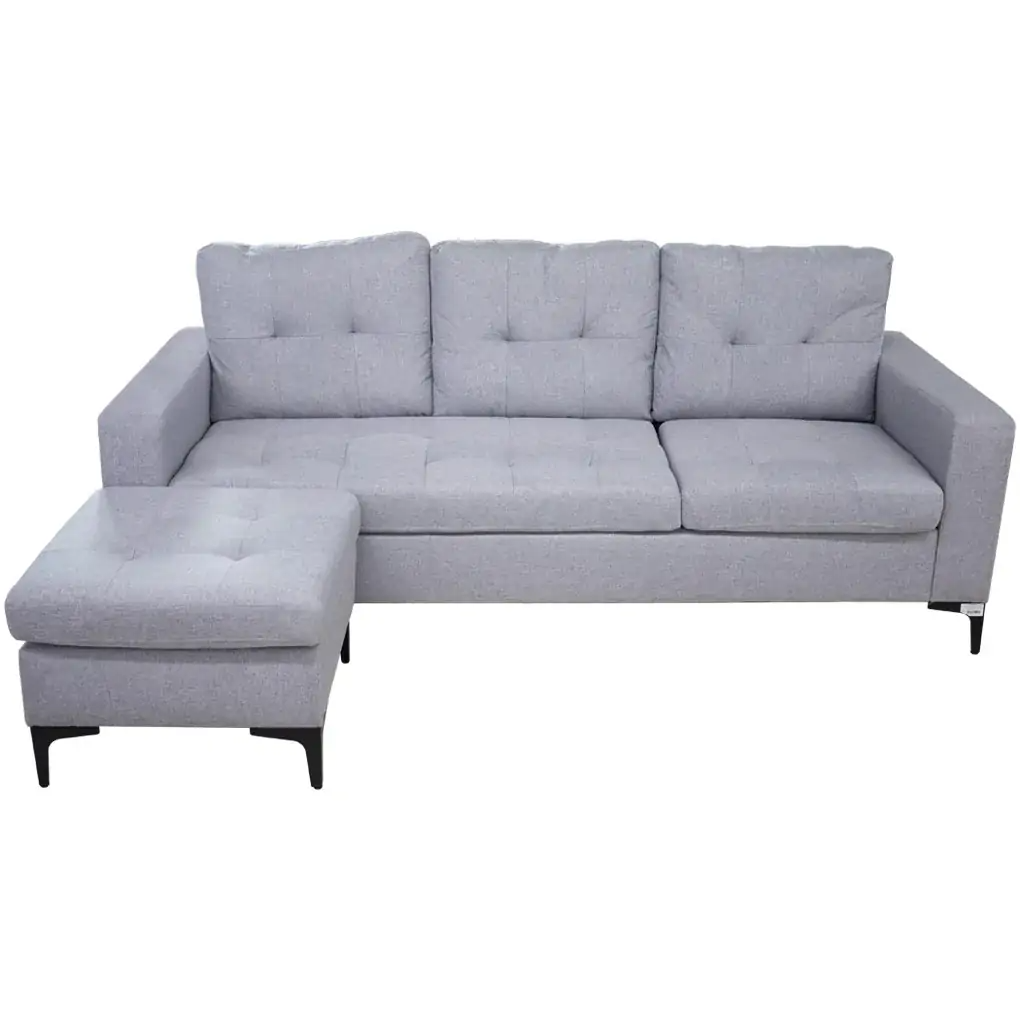 Sofa L Thor Xám Nhạt 196Cm