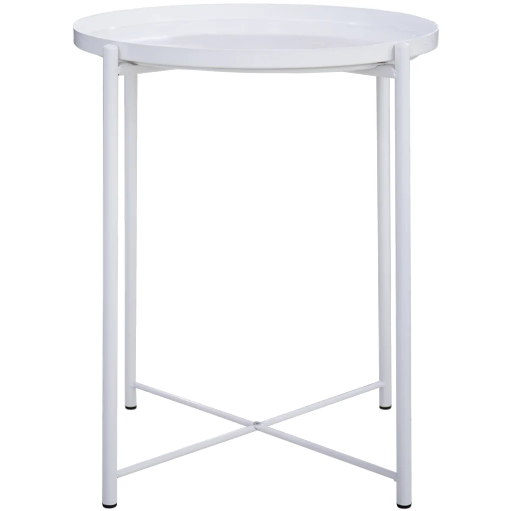 Bàn Tray Kim Loại ECOMT10 Trắng