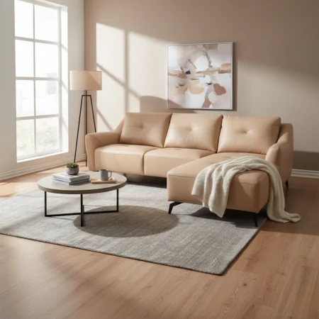 Sofa L (góc trái) Bella B-16 kem 257cm