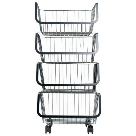 Bộ Rổ Kim Loại Có Bánh Xe 4 Tầng ECORS02A