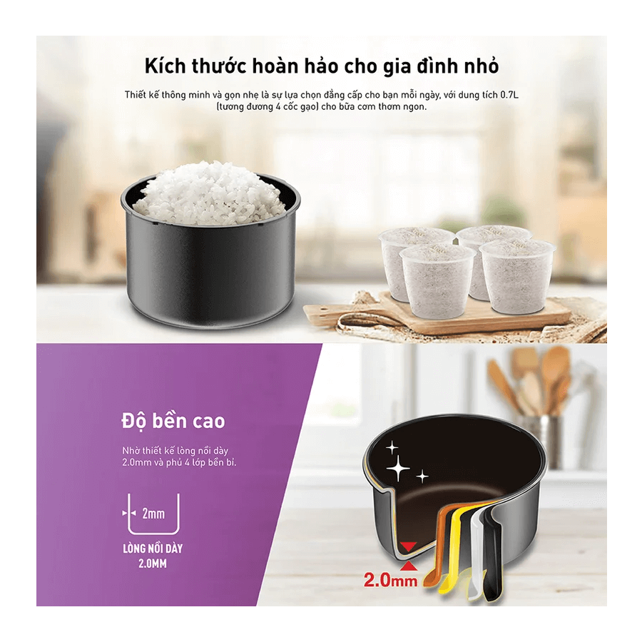 Nồi Cơm Điện Tefal RK224168 0.7 lít 4
