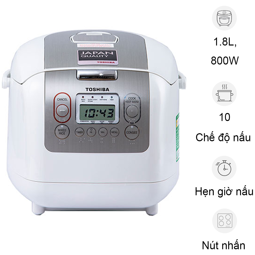 Nồi cơm điện tử Toshiba RC-18NTFV 1.8L – Mua ngay T8/2026
