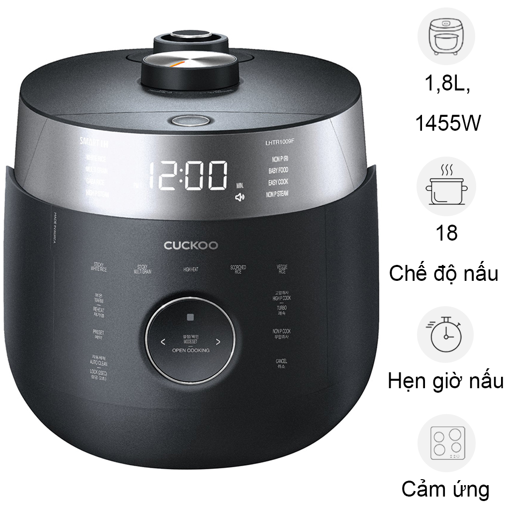 Nồi Cơm Cao Tần Áp Suất Kép Cuckoo CRP-LHTR1009F 1.8 Lít - Hàn Quốc