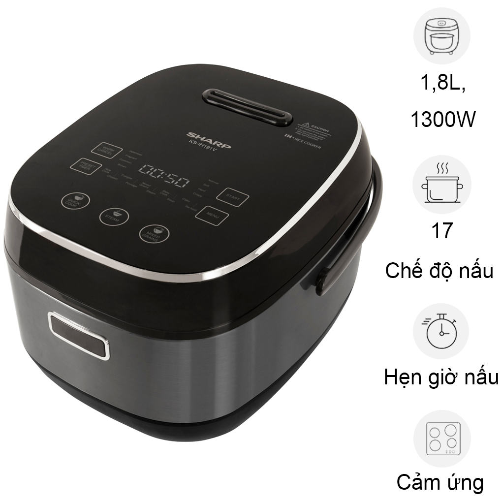 Nồi Cơm Điện Cao Tần Sharp KS-IH191V-BK 1.8 Lít