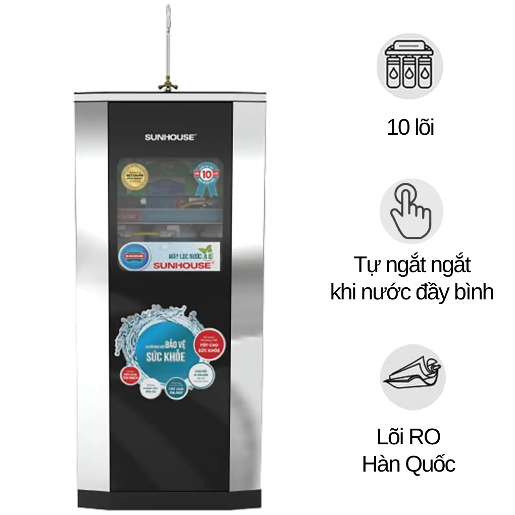 Máy lọc nước R.O Sunhouse SHA88510K 10 lõi  (Sản phẩm trưng bày)