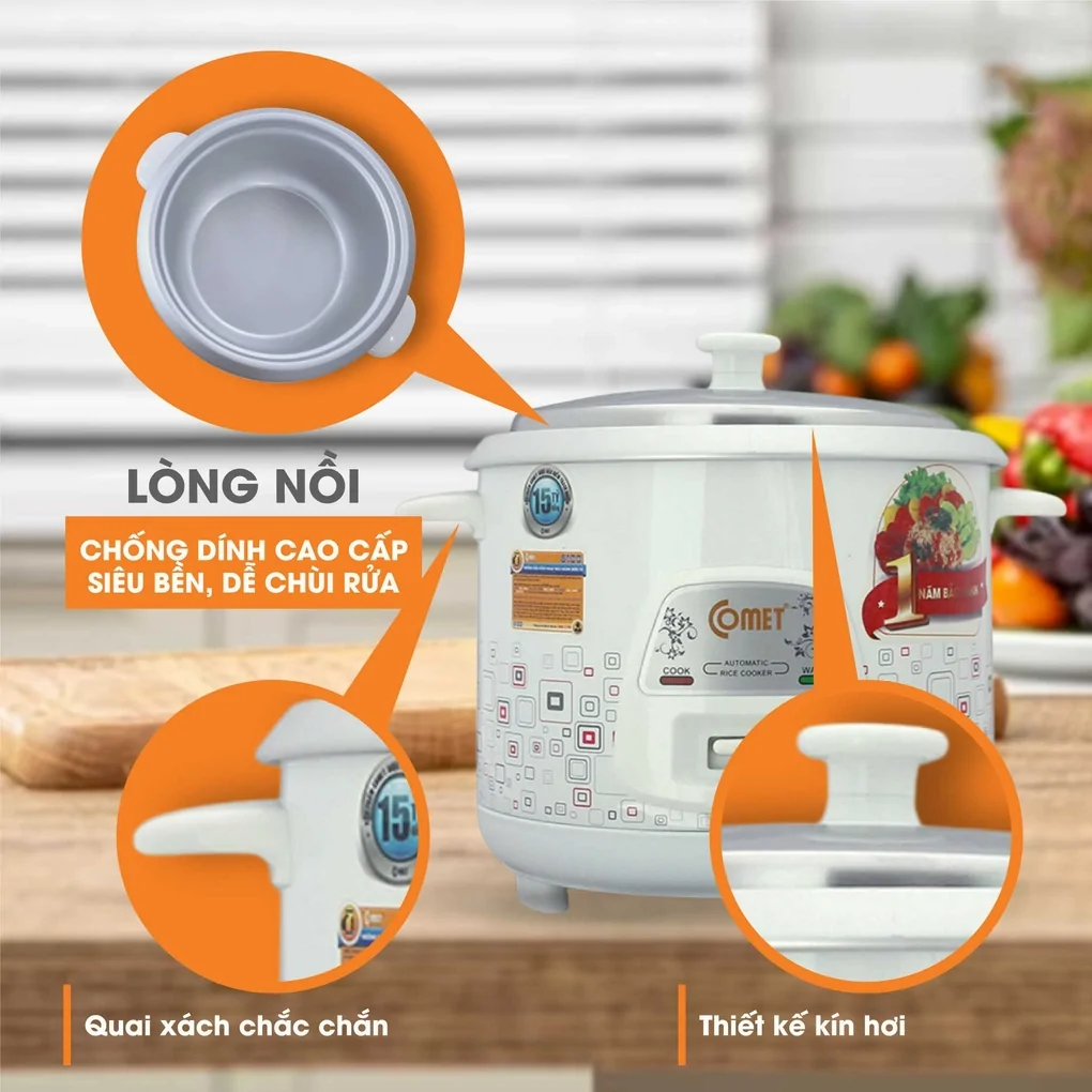 Nồi Cơm Điện Comet CM8009 1.2 Lít 6