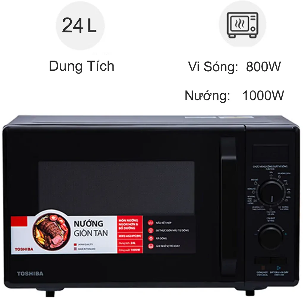 Lò vi sóng Toshiba MW2-AG24PC(BK) 24 lít - Thái Lan