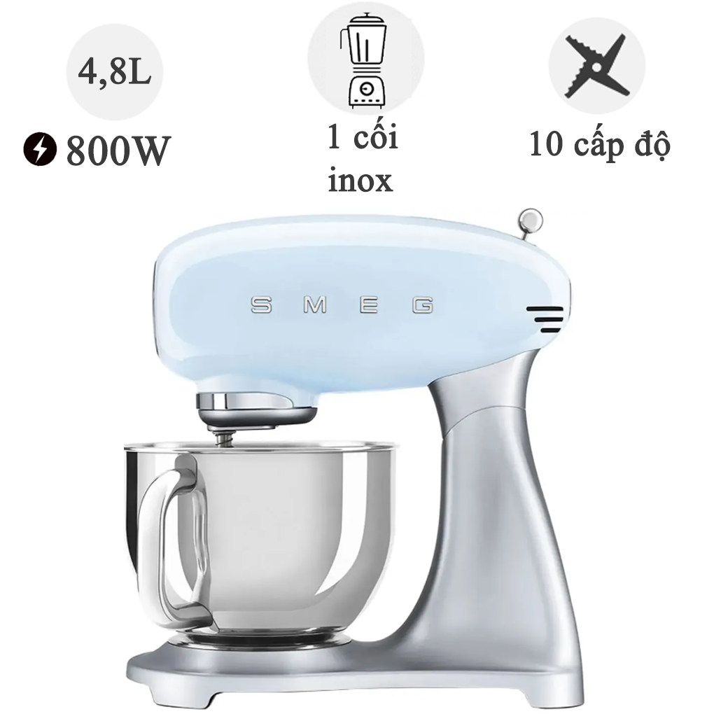 Máy trộn Smeg SMF02PBEU, màu xanh 800W  (Sản phẩm trưng bày)