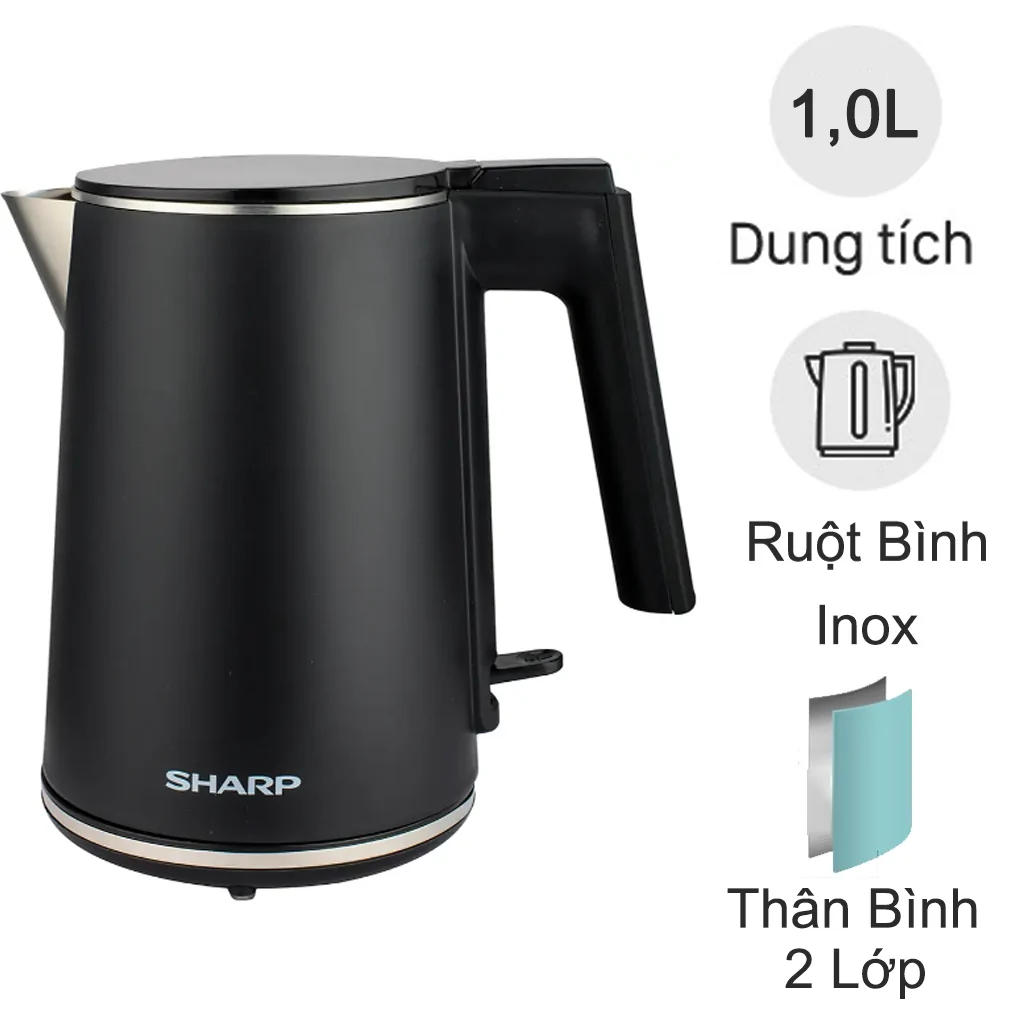 Bình đun siêu tốc 1 lít Sharp EKJ-10DVPS-BK