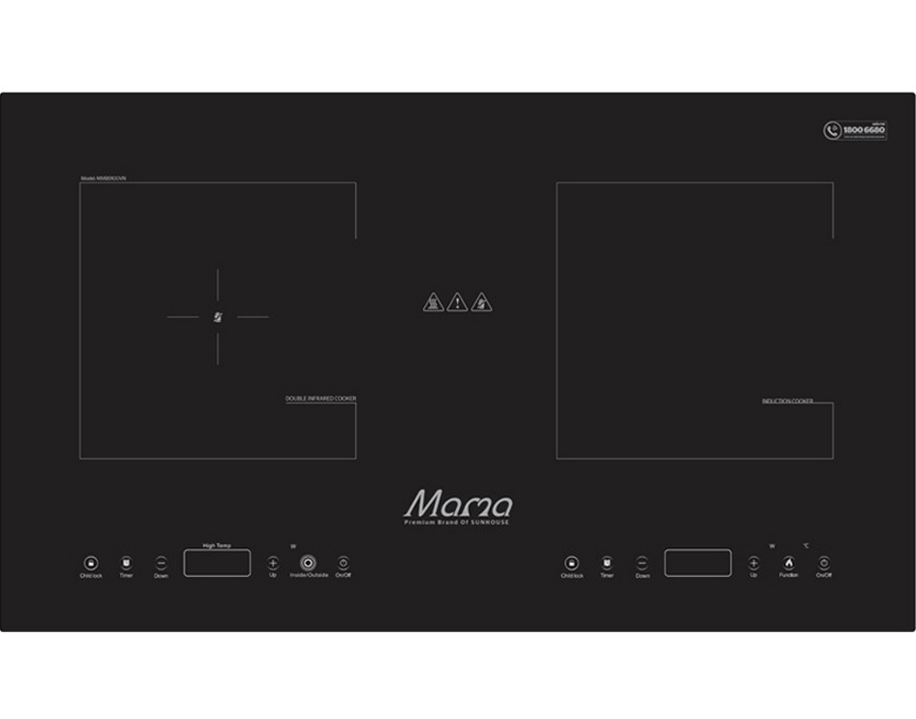 Bếp từ - hồng ngoại đôi Sunhouse Mama MMB9100VN  (Sản phẩm trưng bày)