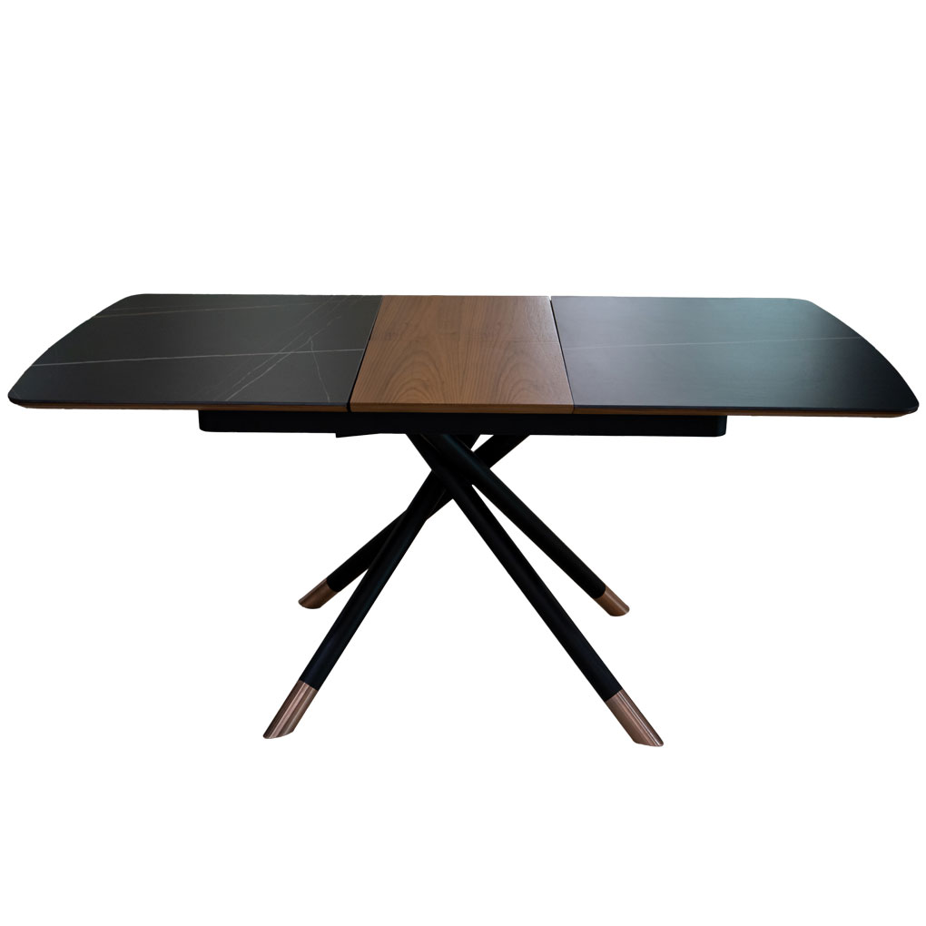 Bàn Ăn (Mở Rộng) Cẩm Thạch Grand T171039B-A 1.3M(1.7M) Đen/Gỗ