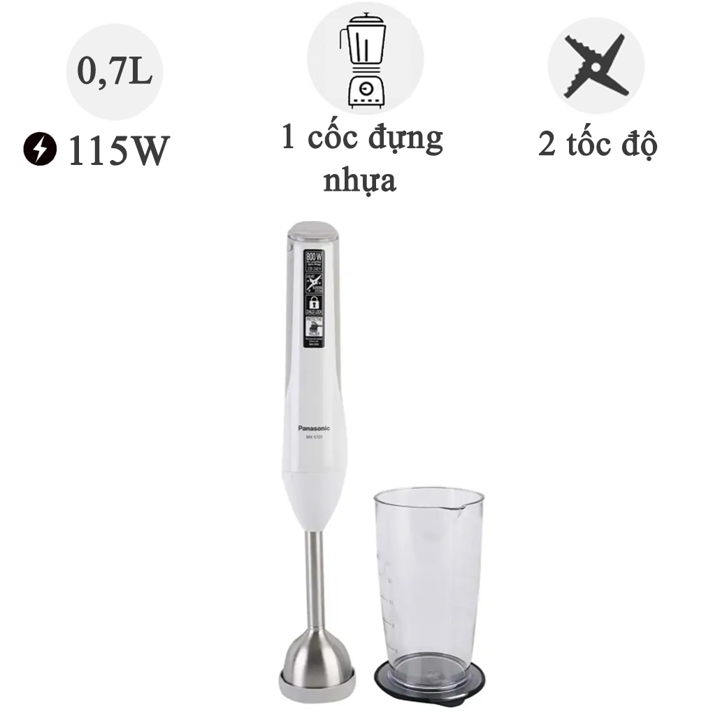 Máy xay cầm tay Panasonic MX-S101WRA  (Sản phẩm trưng bày)