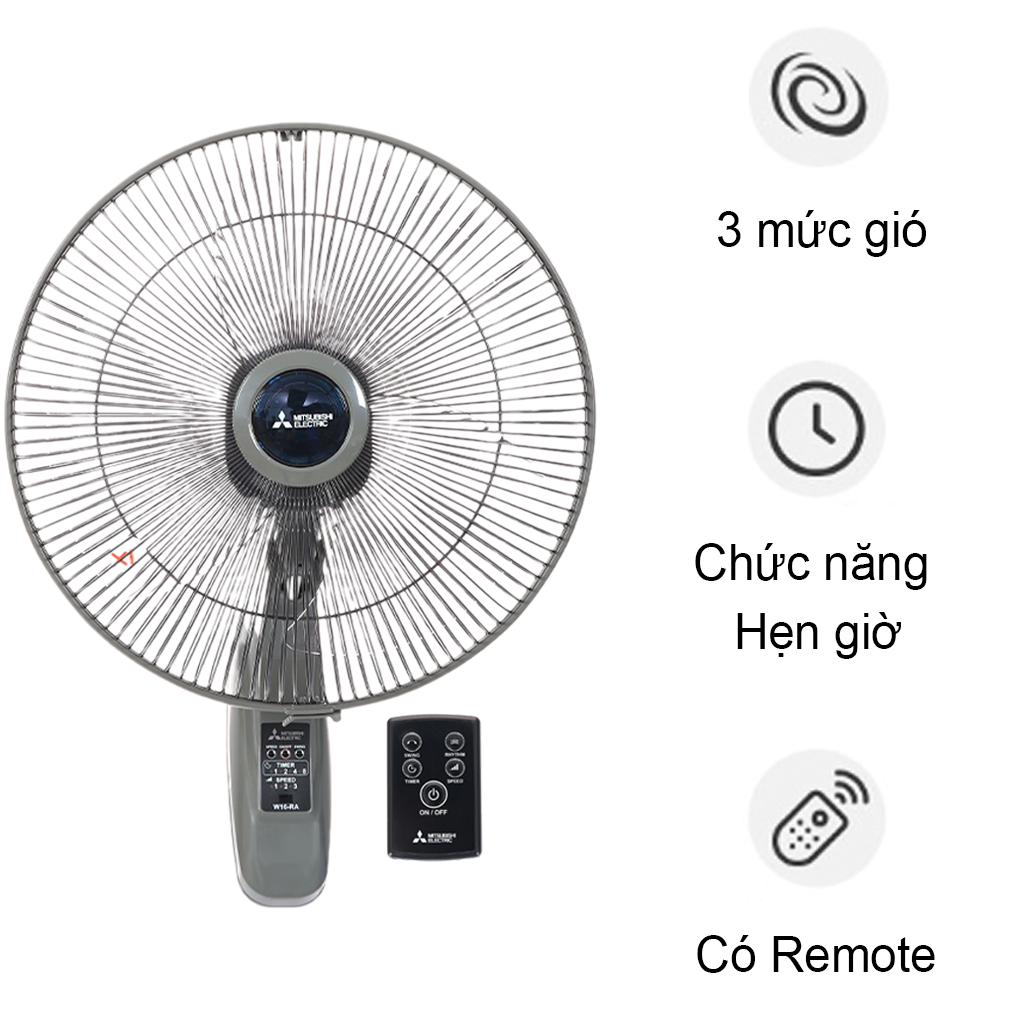 Quạt treo Mitsubishi W16-RA CY-GY- Xám Đậm