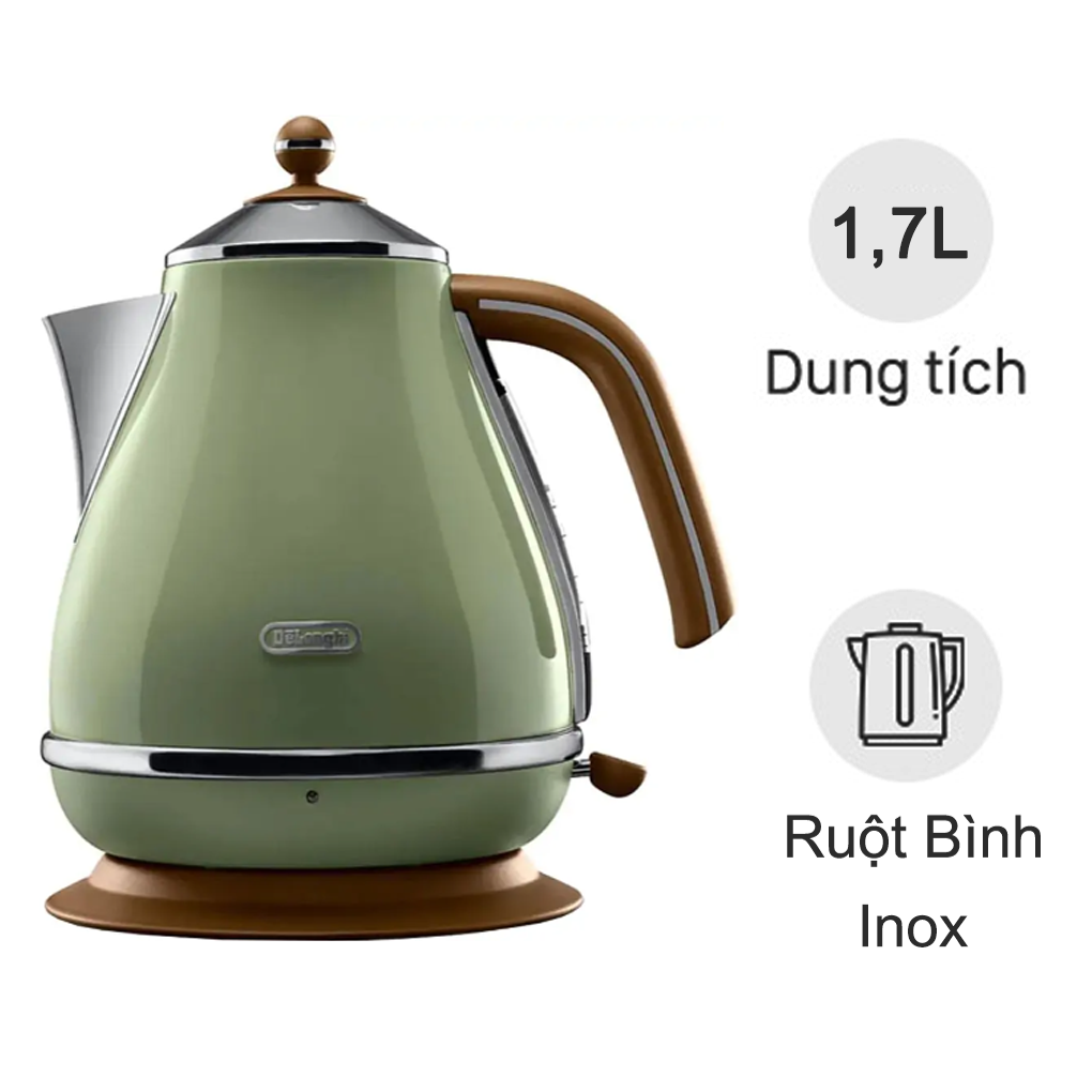 Bình đun siêu tốc 1.7 lít Delonghi KBOV2001.GR