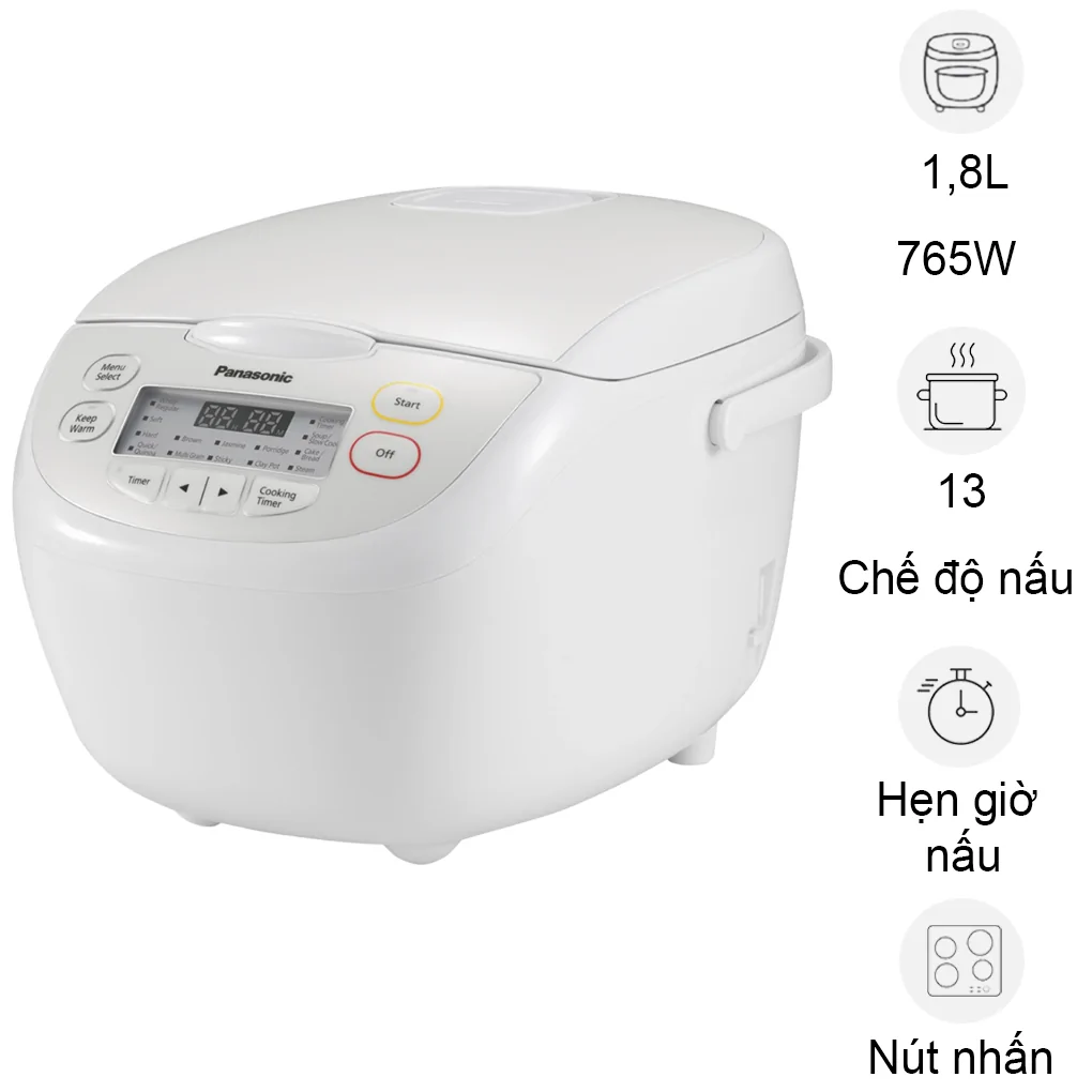Nồi Cơm Điện Tử Panasonic SR-CL188WRAM 1.8 Lít  (Sản phẩm trưng bày)