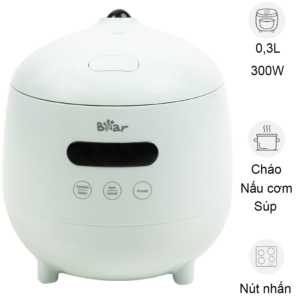 Nồi Cơm Điện Bear DFB-B12F1 0.3 Lít - Hàng Quốc Tế - Bản Tiếng Anh