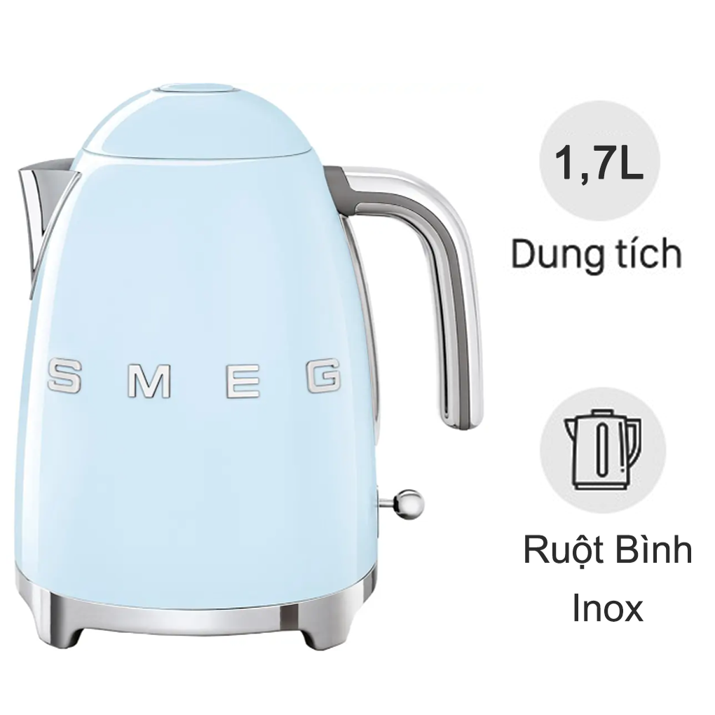 Ấm Đun Nước SMEG KLF03PBEU - Xanh Dương  (Sản phẩm trưng bày)