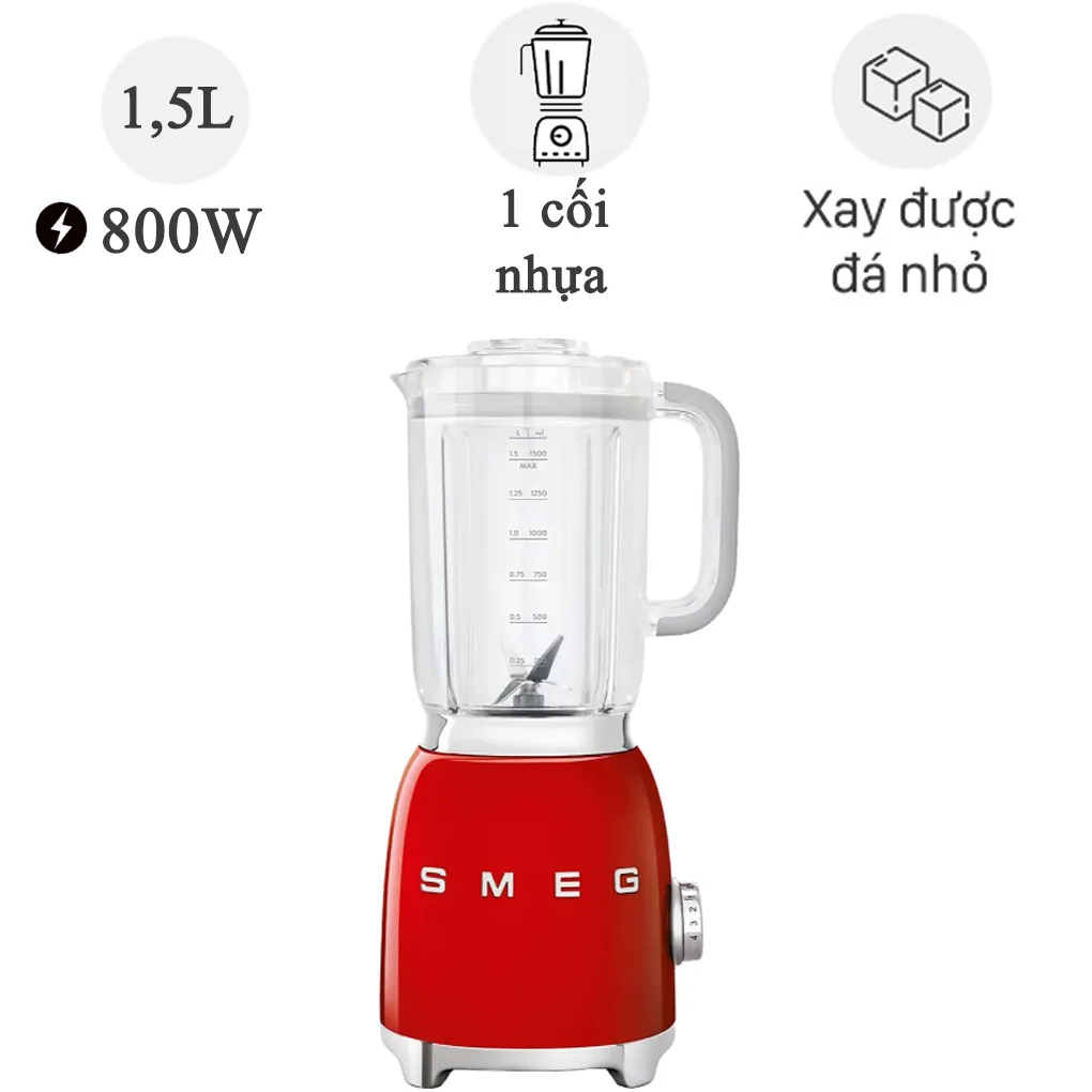 Máy Xay Sinh Tố SMEG BLF01RDEU - Đỏ chính hãng T5/2026