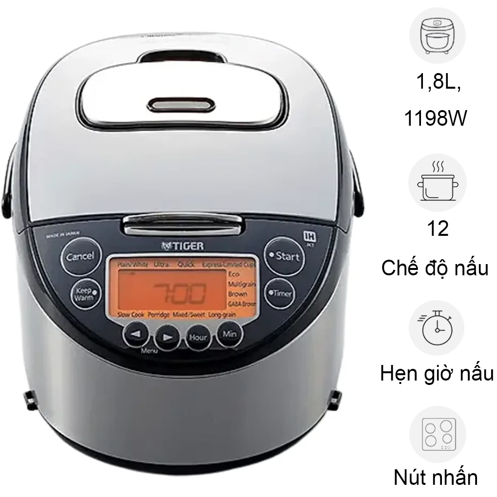 Nồi Cơm Điện Cao Tần Tiger JKT-D18V-SK 1.8 Lít - Nhật Bản