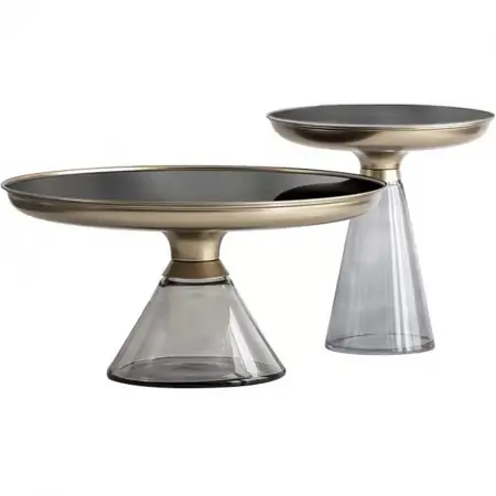 Bộ Bàn Coffee Kiếng Tròn LC-107-3 + LC-107-4