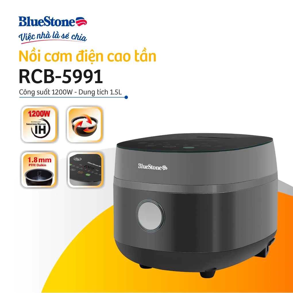 Nồi Cơm Điện Tử Cao Tần Bluestone RCB-5991 1.5 Lít 8