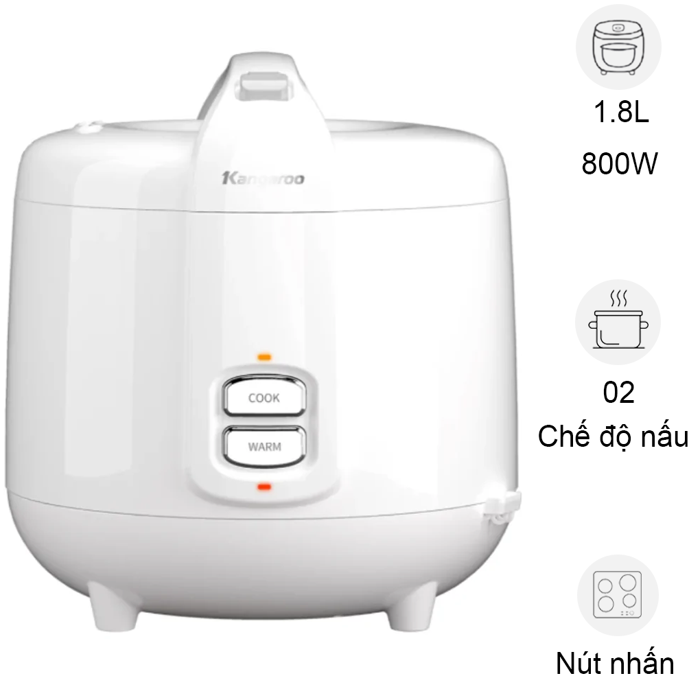Nồi Cơm Nắp Gài Kangaroo KG18RC9 1.8 Lít  (Sản phẩm trưng bày)