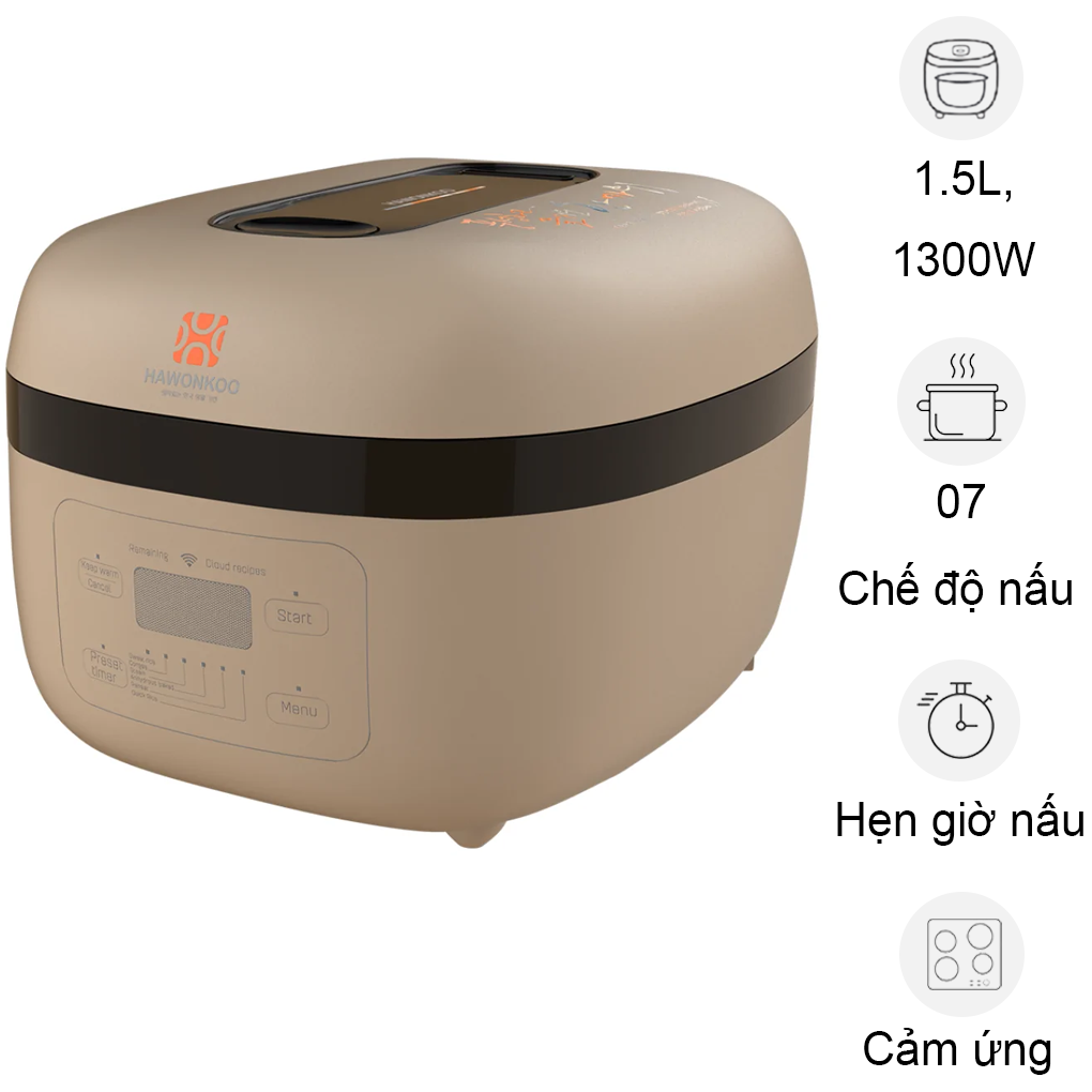 Nồi Cơm Điện Cao Tần Hawonkoo RCH-152-IH-CF 1.5 Lít  (Sản phẩm trưng bày)