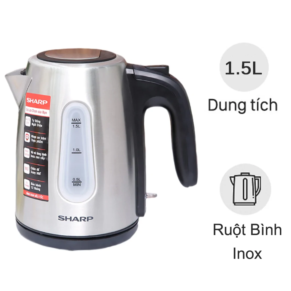 Bình Đun Siêu Tốc Sharp EKJ-15EVS-ST