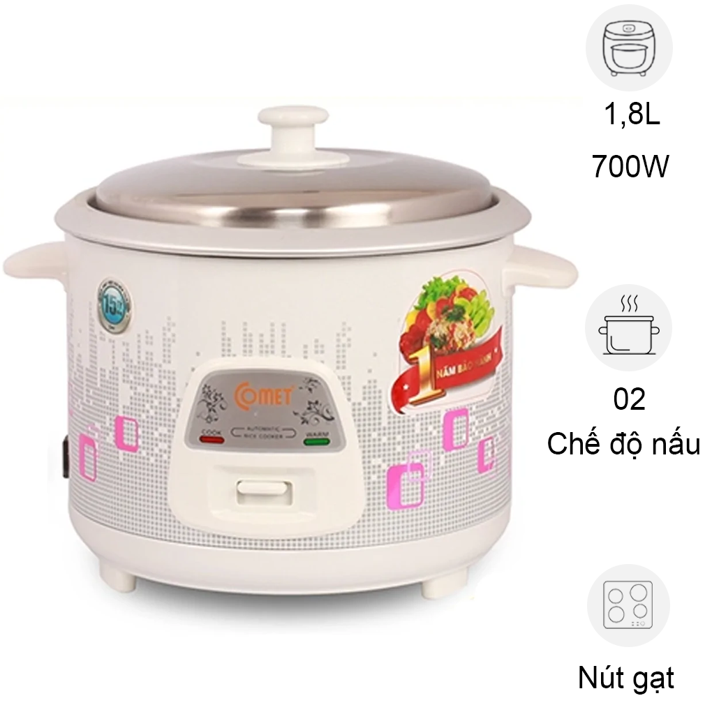 Nồi Cơm Điện Comet CM8019 1.8 Lít  (Sản phẩm trưng bày)