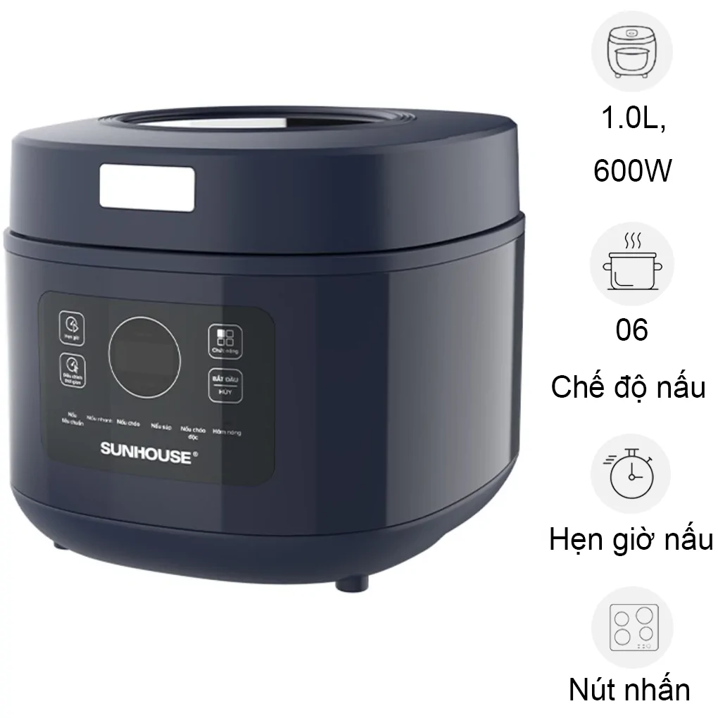 Nồi Cơm Điện Tử Sunhouse SHD8802 1 Lít