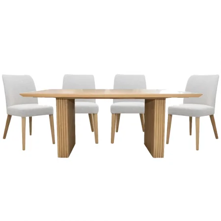 Bộ Bàn Ăn Marta P320 Gỗ + Ghế Ăn Rosy 1816F Beige