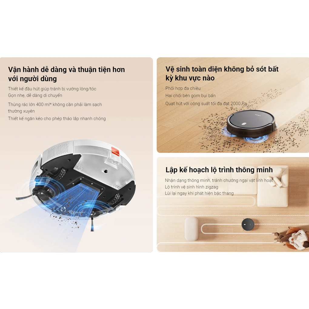 Robot hút bụi Xiaomi Vacuum E5 - hình ảnh thực tế Robot hút bụi Xiaomi Vacuum E5 - hình ảnh thực tế