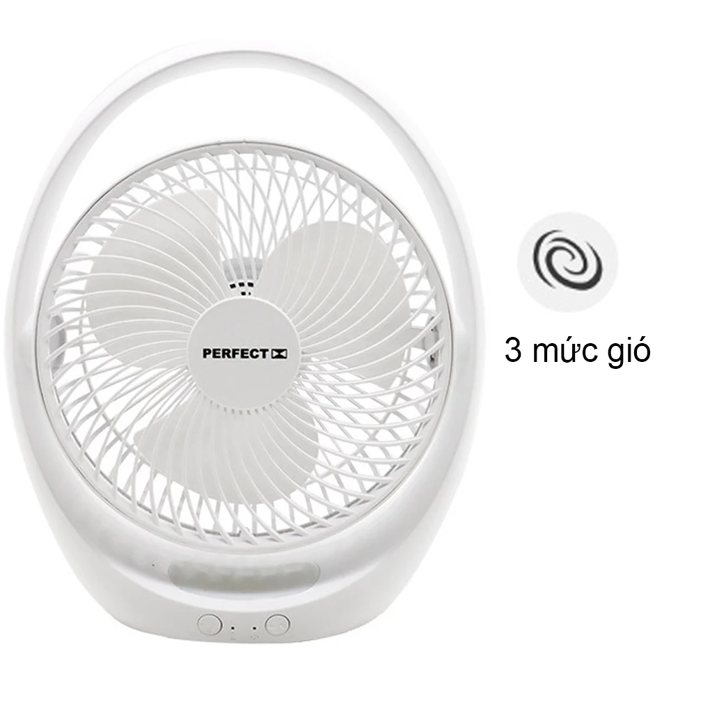 Quạt Để Bàn Có Sạc Tích Điện Đèn Led Perfect PF-QB2180