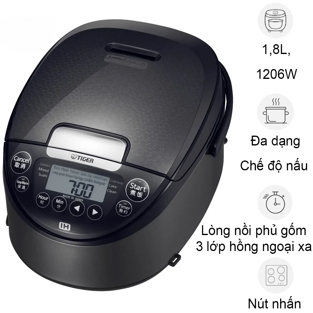 Nồi Cơm Điện Cao Tần Tiger JPW-G18W 1.8 Lít - Nhật Bản